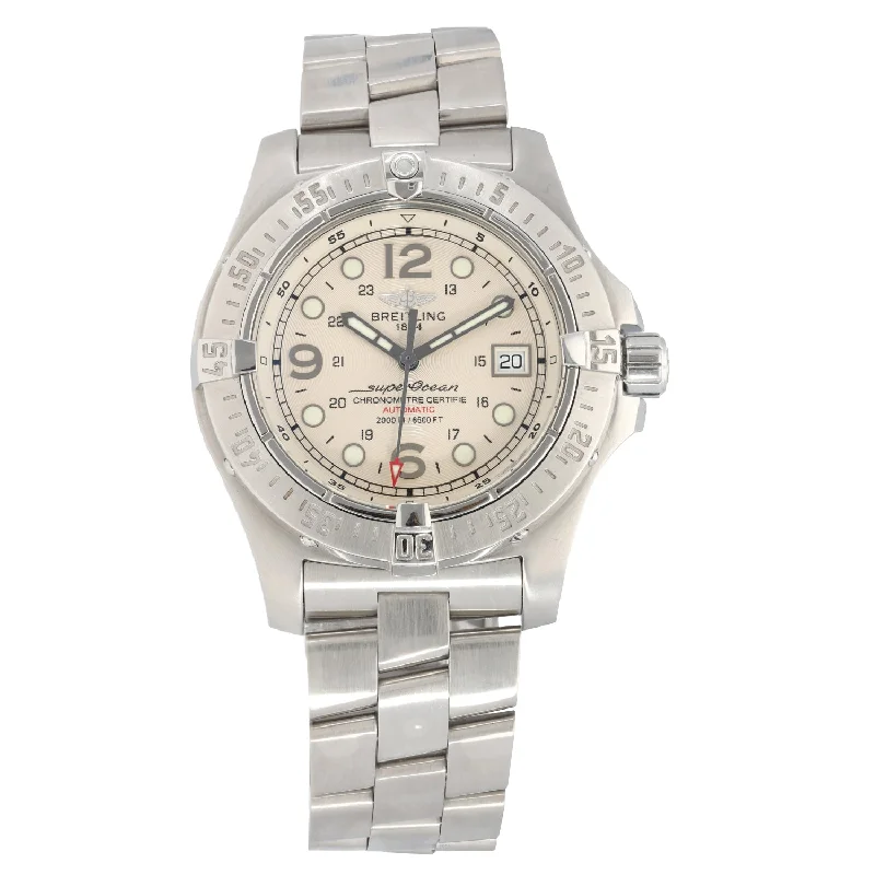 watch with vintage numerals -  Breitling Superocean Steelfish A17390 44mm Stainless Steel Watch