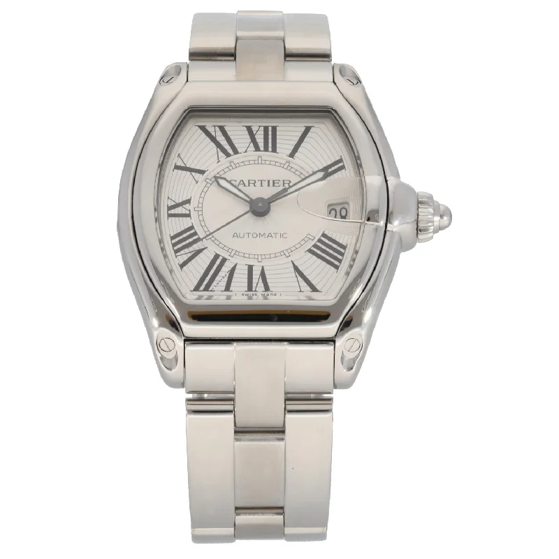 watch with black numerals -  Cartier Roadster 2510 37mm Stainless Steel Watch