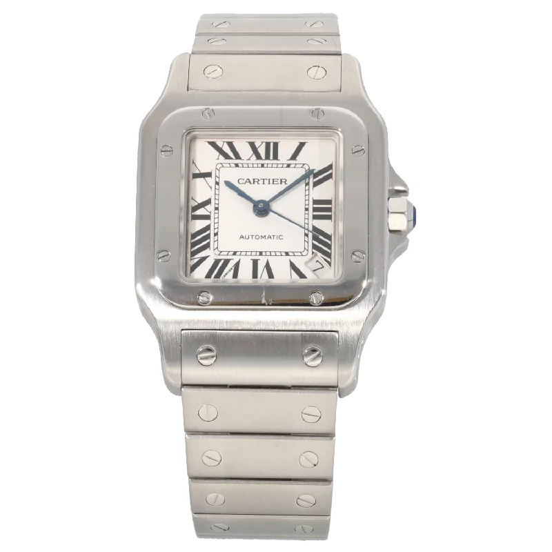 watch with bold hands -  Cartier Santos Galbee 2823 32mm Stainless Steel Watch