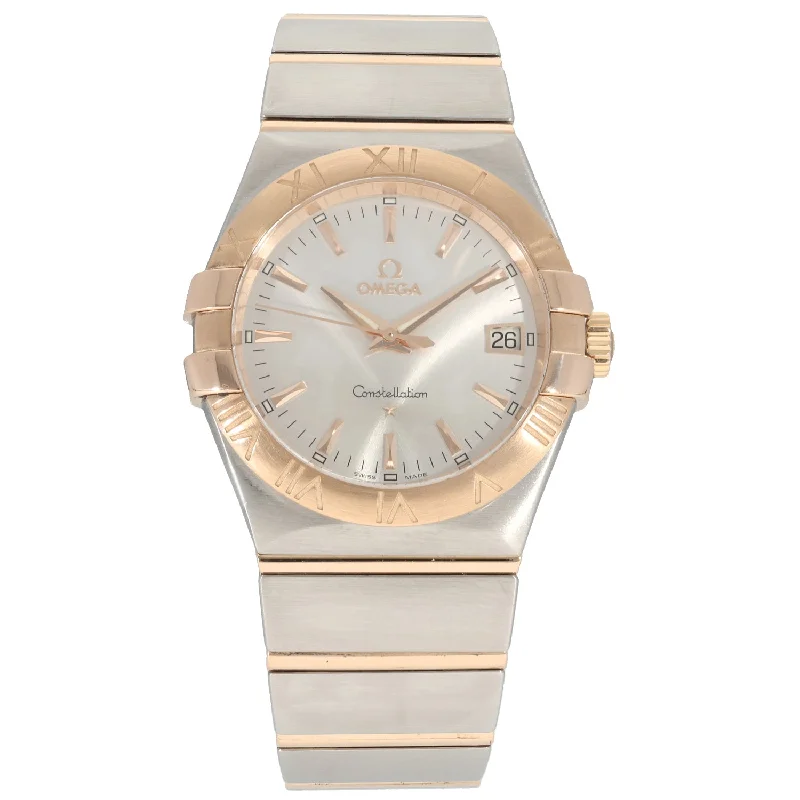 watch with white numerals -  Omega Constellation 123.20.35.60.02.001 35mm Bi-Colour Watch