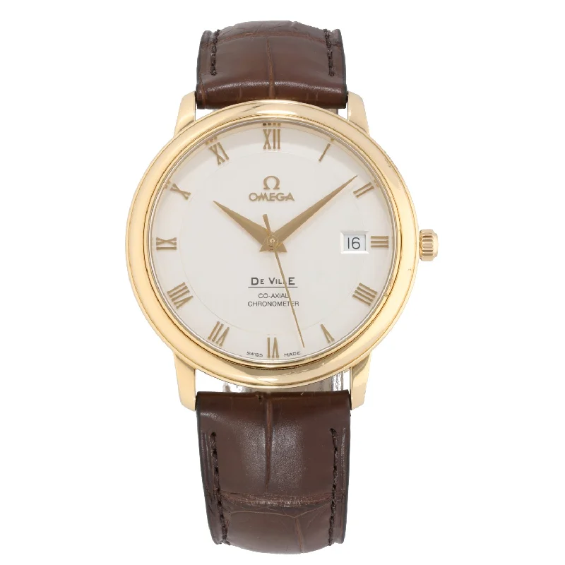 watch with modern face -  Omega De Ville 37mm Gold Watch