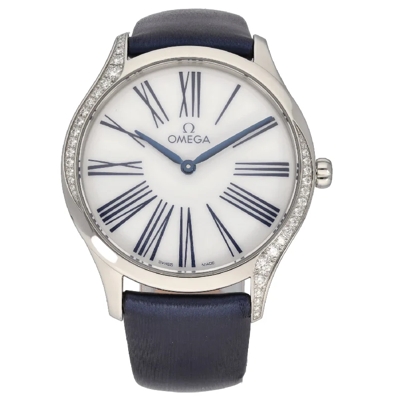 watch with slim face -  Omega De Ville Tresors 428.17.36.60.04.001 36mm Stainless Steel Watch