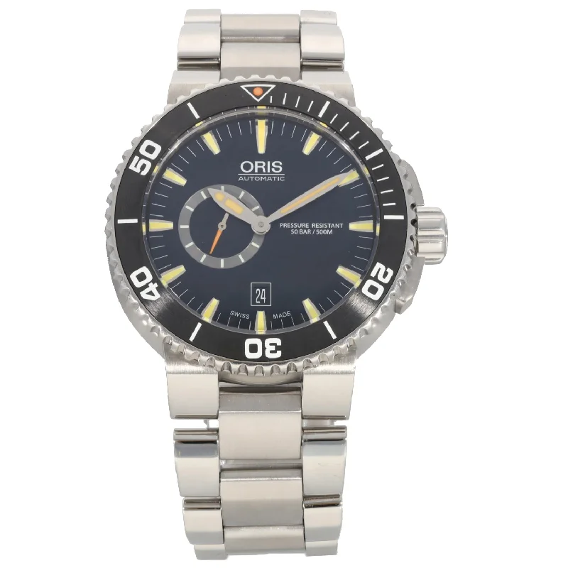 watch with sporty face -  Oris Aquis 7673 46mm Stainless Steel Watch