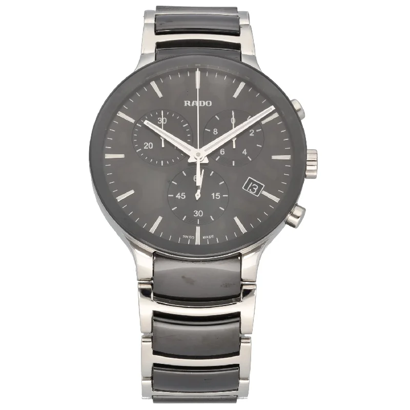 watch with sleek numerals -  Rado Centrix 542.0130.3 40mm Stainless Steel Watch