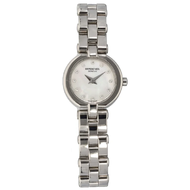 watch with white bezel -  Raymond Weil Allegro 5817 21mm Stainless Steel Watch