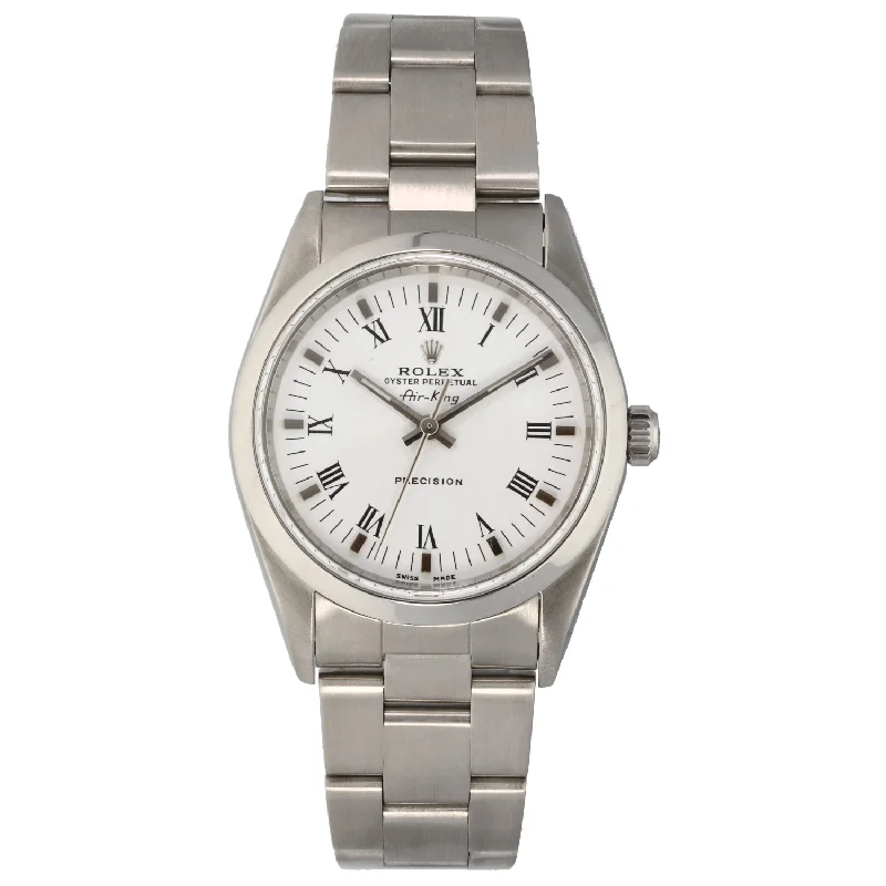 watch with bold dial -  Rolex Air King 14000 34mm Stainless Steel Watch