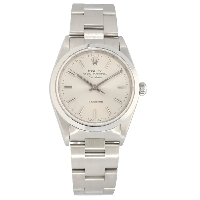 watch with classic bezel -  Rolex Air King 14000M 34mm Stainless Steel Watch