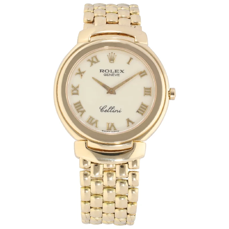 watch with slim face -  Rolex Cellini 6623 37mm Gold Watch