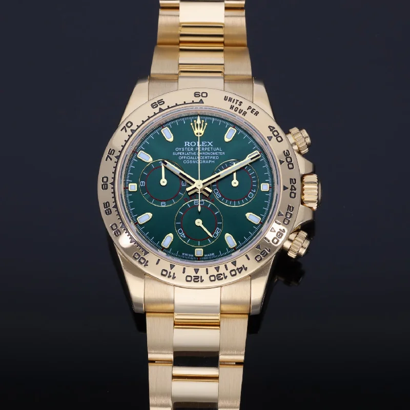 watch with sleek hands -  Rolex Daytona 116508 40mm Gold Watch