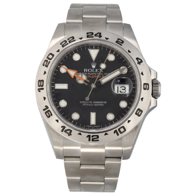 watch with classic strap -  Rolex Explorer II 216570 42mm Stainless Steel Watch