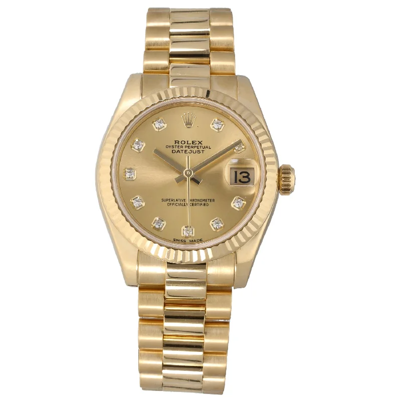 watch with sporty bezel -  Rolex Lady Datejust 178278 31mm Gold Watch