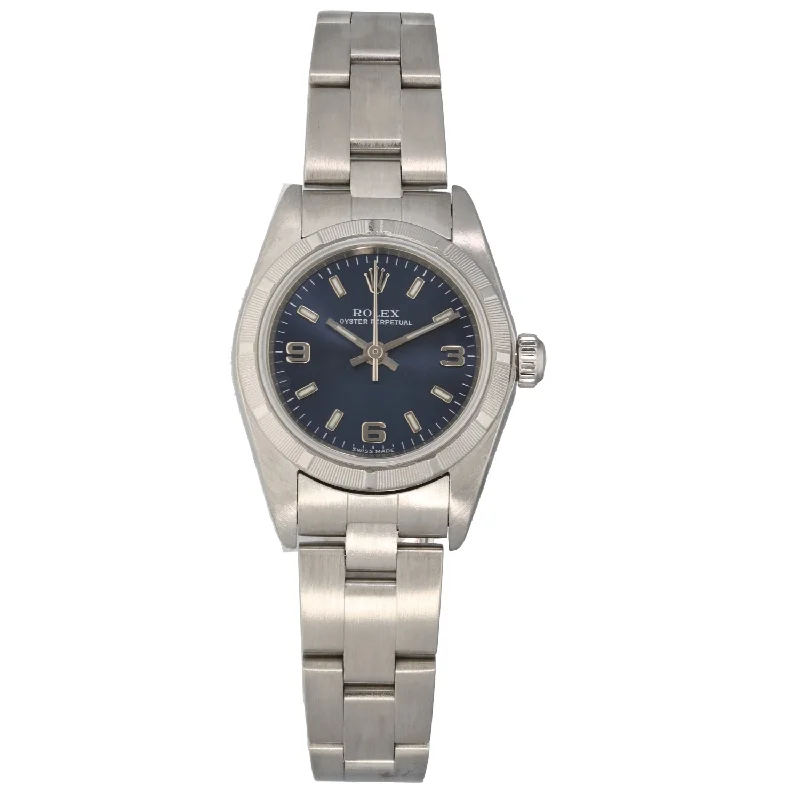 watch with blue numerals -  Rolex Oyster Perpetual 76030 26mm Stainless Steel Watch