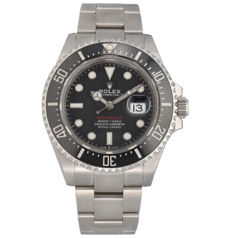 watch with green strap -  Rolex Sea Dweller 126600 43mm Stainless Steel Watch