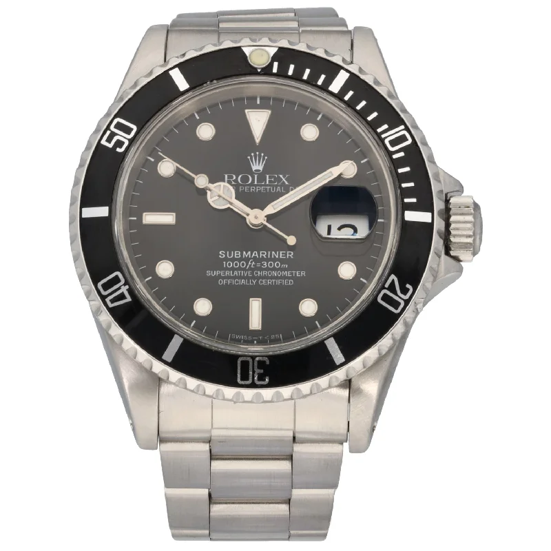 watch with sporty case -  Rolex Submariner 16610 40mm Stainless Steel Watch