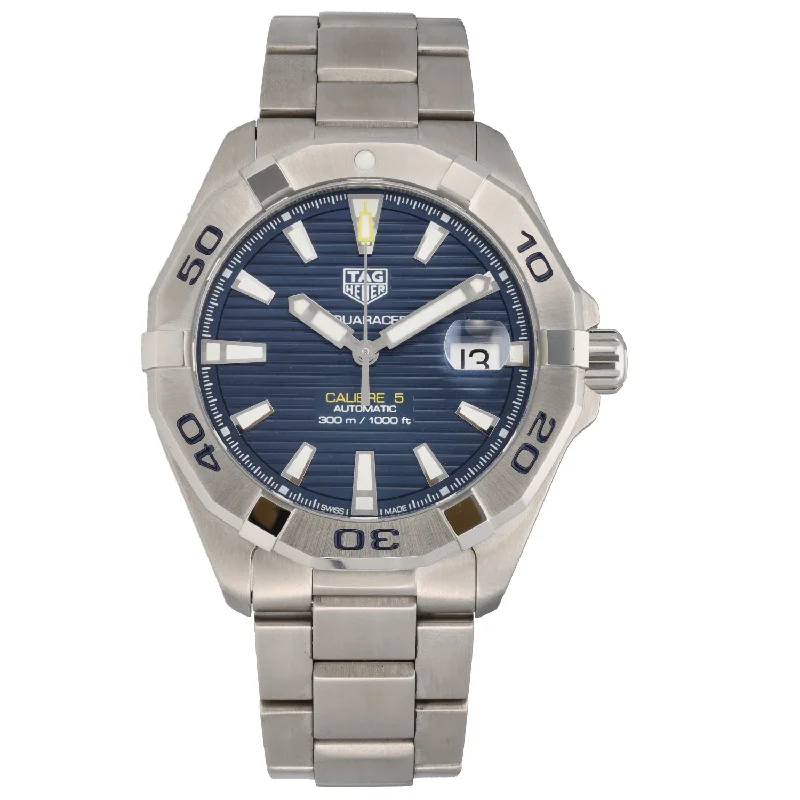 watch with durable dial -  Tag Heuer Aquaracer WBD2112-0 41mm Stainless Steel Watch