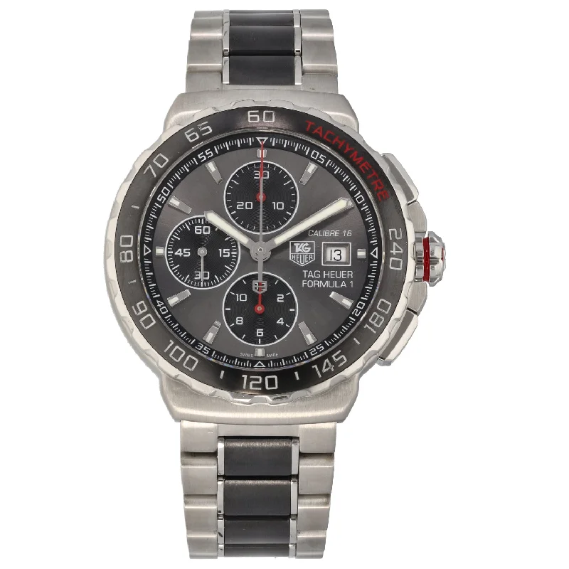 watch with black bezel -  Tag Heuer Formula 1 CAU2011 44mm Stainless Steel Watch