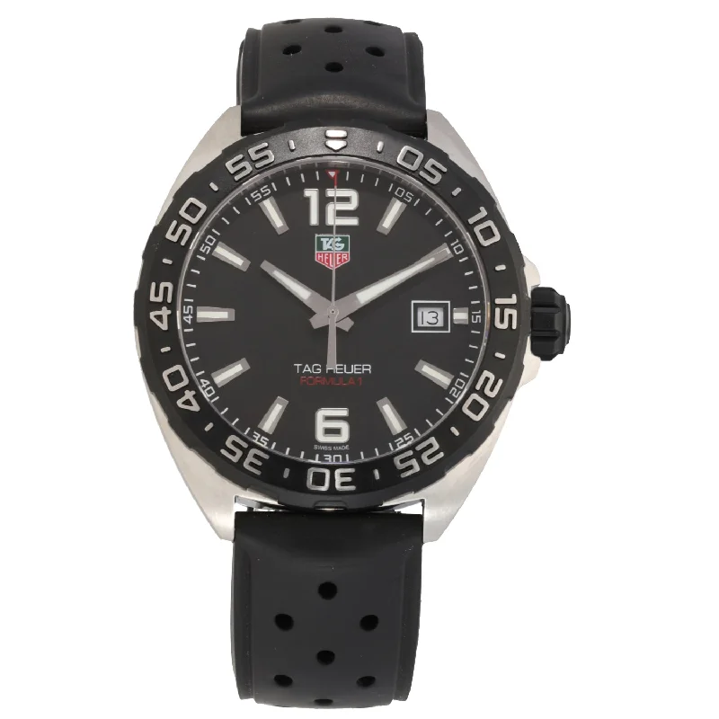 watch with modern face -  Tag Heuer Formula 1 WAZ1110 41mm Stainless Steel Watch