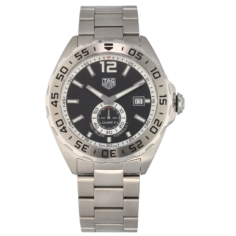 watch with bold strap -  Tag Heuer Formula 1 WAZ2012 43mm Stainless Steel Watch