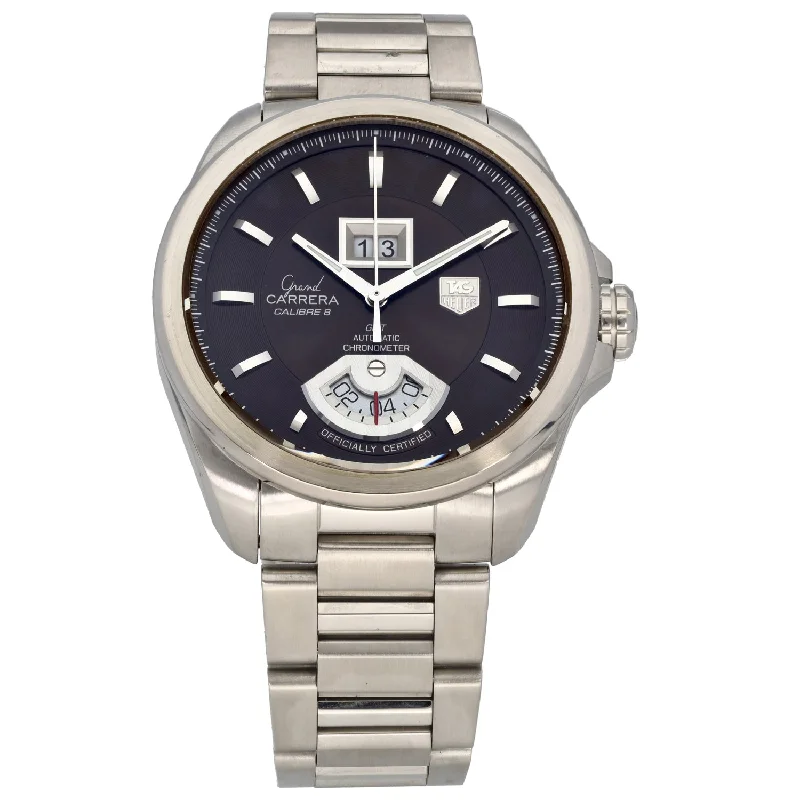 watch with white hands -  Tag Heuer Grand Carrera WAV5113 43mm Stainless Steel Watch